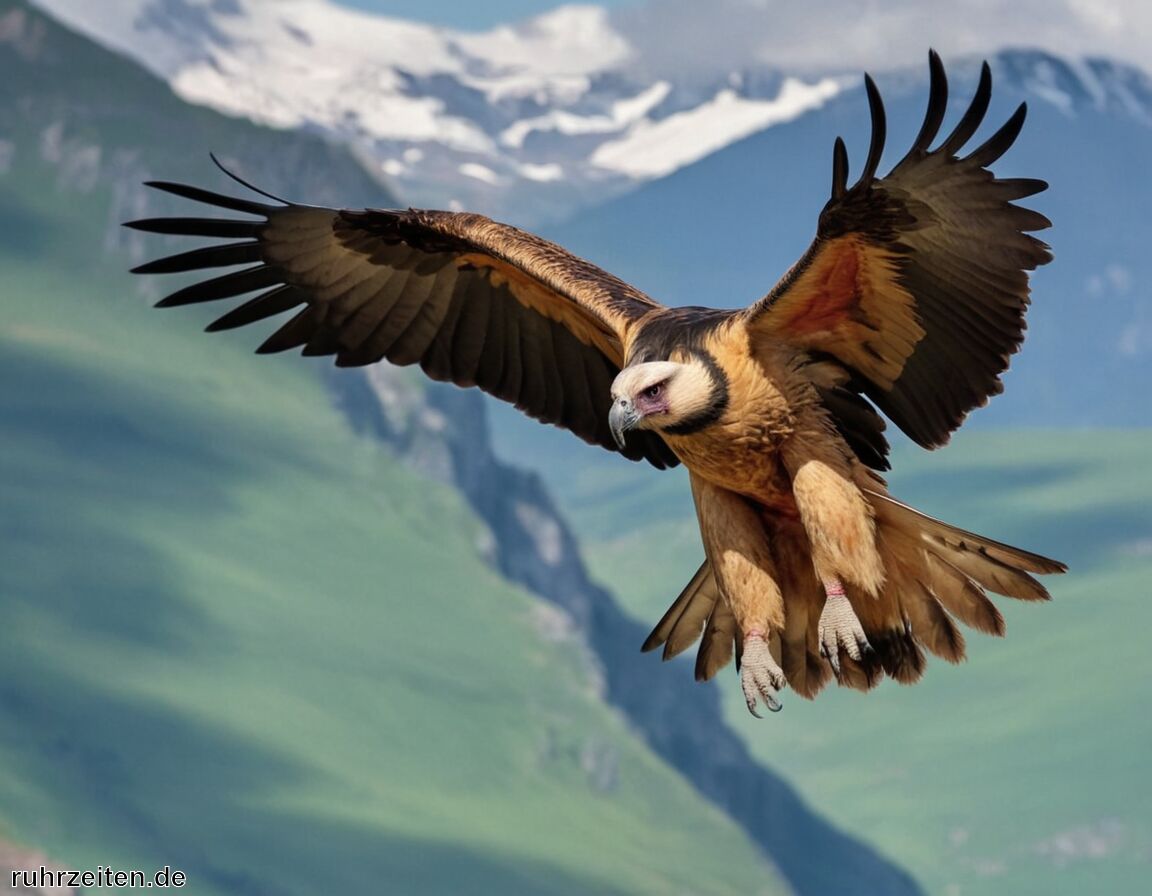 Platz 7: Bartgeier, Europas größter Greifvogel, mit 283 cm Flügelspanne - Die Top 10 der größten Vögel weltweit