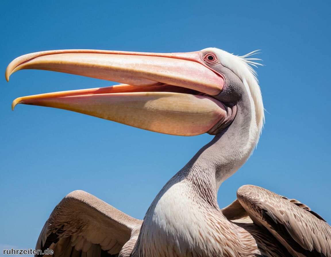 Platz 6: Nashornpelikan, ein geselliger Kolonievogel, mit 290 cm Spannweite - Die Top 10 der größten Vögel weltweit