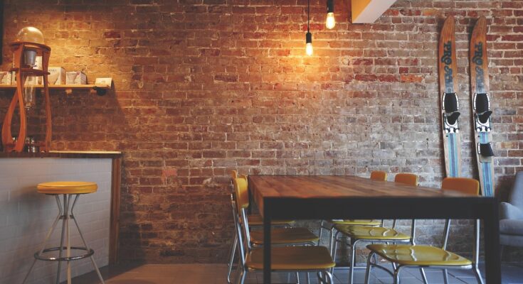 brick wall, chairs, furniture, interior design, lights, restaurant, table, rustic, interior decoration, restaurant, restaurant, restaurant, restaurant, restaurant, table
